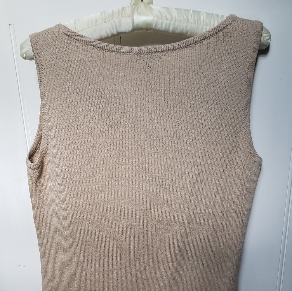 St. John tan knit top. Size petite